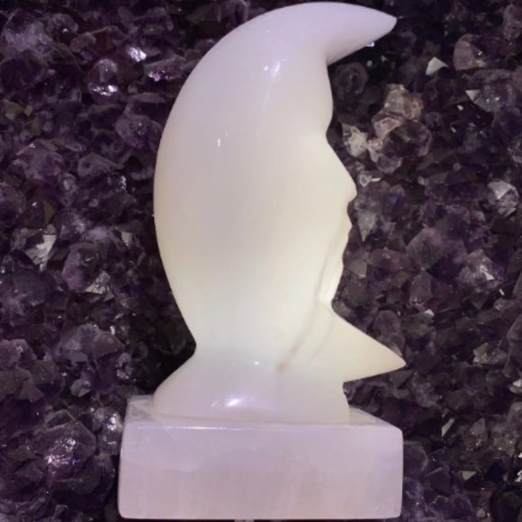 Onyx Moon Lamp, Boho Decor, Office Decor, Lighting Fixture, Unique Lighting - Picture 2 of 6